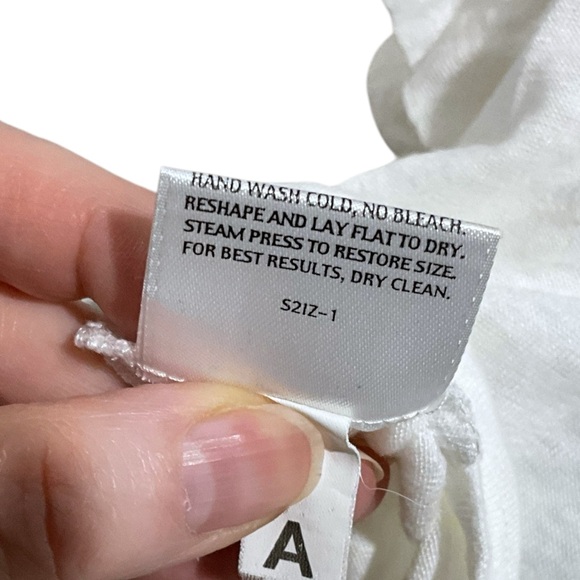 EILEEN FISHER Size XS Ivory 100% Linen Scoop Neck Dolman Sleeve Tee Shirt - Picture 9 of 9